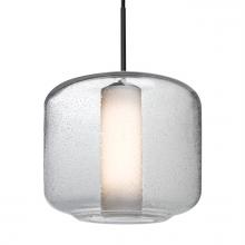 Besa Lighting 1JT-NILES10CO-BK - Besa Niles 10 Pendant, Clear Bubble/Opal, Black Finish, 1x60W MAX E26 Base