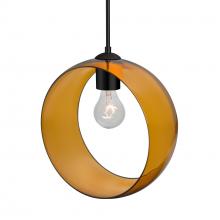 Besa Lighting 1JT-PLATOAM-BK-NI - Besa, Plato Cord Pendant, Amber, Black Finish, 1x60W MAX E26 Base