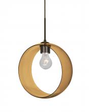 Besa Lighting 1JT-PLATOAM-BR-NI - Besa, Plato Cord Pendant, Amber, Bronze Finish, 1x60W Medium Base