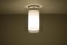 Besa Lighting 1KM-C00607-LED-SN - Besa Ceiling Pahu 8 Satin Nickel Clear/Opal 1x11W LED