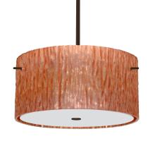 Besa Lighting 1KT-4008CS-LED-BR - Besa Tamburo 16 Pendant Stone Copper Foil Bronze 3x11W LED