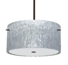 Besa Lighting 1KT-4008SS-BR - Besa Stem Pendant Tamburo 16 Bronze Stone Silver Foil 3x100W Medium Base