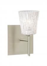 Besa Lighting 1SW-5125GL-SN-SQ - Besa Wall With SQ Canopy Nico 4 Satin Nickel Glitter Stone 1x40W G9