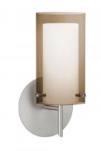 Besa Lighting 1SW-S44007-SN - Besa Pahu 4 Wall 1SW Transparent Smoke/Opal Satin Nickel 1x40W G9