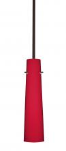 Besa Lighting 1TT-5674RM-HAL-BR - Besa Camino Stem Pendant Bronze Ruby Matte 1x40W Halogen