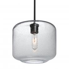 Besa Lighting 1TT-NILES10CL-BK - Besa Niles 10 Pendant, Clear Bubble, Black Finish, 1x60W MAX E26 Base