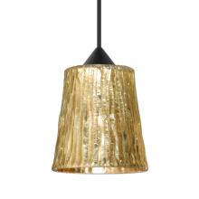 Besa Lighting 1XC-5125GF-BK - Besa Pendant Nico 4, Black Finish, Stone Gold Foil 1x35W MAX GY6.35 Base