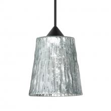 Besa Lighting 1XC-5125SF-BK - Besa Pendant Nico 4, Black Finish, Stone Silver Foil 1x35W MAX GY6.35 Base