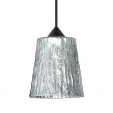 Besa Lighting 1XT-5125SF-BK - Besa Pendant Nico 4, Black Finish, Stone Silver Foil 1x35W MAX GY6.35 Base