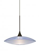 Besa Lighting 1XT-6294BL-LED-BR - Besa Pendant Spazio Bronze Blue/Frost 1x5W LED