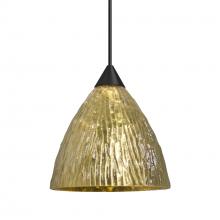 Besa Lighting 1XT-EVEGS-BK - Besa Eve Pendant, Stone Gold Foil, Black Finish, 1x50W MAX GY6.35 Base