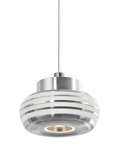 Besa Lighting 1XT-FLOW00-FRCL-LED-SN - Besa, Flower Cord Pendant, Frost/Clear, Satin Nickel Finish, 1x3W LED