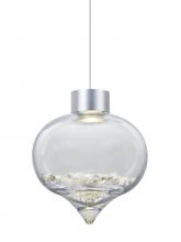 Besa Lighting 1XT-TERRACL-LED-SN - Besa Terra Cord Pendant, Clear Crystals, Satin Nickel Finish, 1x3W LED