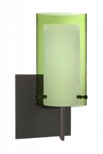 Besa Lighting 1SW-L44007-BR-SQ - Besa Pahu 4 Wall With SQ Canopy 1SW Transparent Olive/Opal Bronze 1x40W G9
