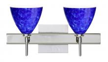 Besa Lighting 2SW-177986-LED-CR-SQ - Besa Wall With SQ Canopy Mia Chrome Blue Cloud 2x5W LED