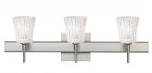 Besa Lighting 3SW-5125GL-LED-SN-SQ - Besa Wall With SQ Canopy Nico 4 Satin Nickel Glitter Stone 3x5W LED