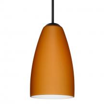 Besa Lighting J-151180-LED-BK - Besa Riva 9 LED Pendant J Amber Matte Black 1x9W LED