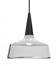 Besa Lighting J-BARON10WH-LED-BK - Besa, Baron 10 Cord Pendant for Mulitport Canopy, White/Clear, Black Finish, 1x9W LED