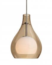 Besa Lighting J-ELLE11CG-LED-BR - Besa, Elle 11 Cord Pendant, Cognac, Bronze Finish, 1x9W LED