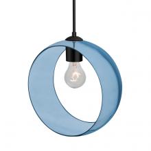 Besa Lighting J-PLATOBL-BK-NI - Besa, Plato Cord Pendant For Multiport Canopies, Blue, Black Finish, 1x60W MAX E26 Base