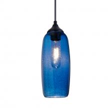 Besa Lighting OP-PINOT9BL-BK - Besa, Pinot 9 Outdoor Pendant, Blue Bubble, Black FInish 1x60W E26 Base