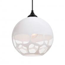 Besa Lighting OP-ROCKYWH-BK - Besa, Rocky Outdoor Pendant, White, Black Finish, 1x60W E26 Base