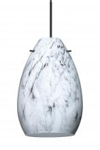 Besa Lighting RXP-1713MG-LED-BK - Besa Pendant Pera 6, Black Finish, Marble Grigio 1x5W LED