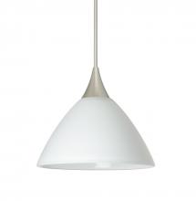 Besa Lighting RXP-174307-LED-SN-L - Besa Pendant Domi Satin Nickel White 1x5W LED, 15Ft. Cord