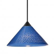 Besa Lighting RXP-282484-LED-BK - Besa Pendant Kona, Black Finish, Blue Starpoint 1x5W LED