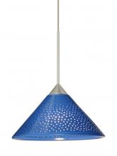 Besa Lighting RXP-282484-LED-SN-L - Besa Pendant Kona Satin Nickel Blue Starpoint 1x5W LED, 15Ft. Cord