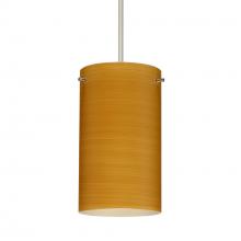 Besa Lighting RXP-4404OK-SN-DIM010 - Besa Stilo 7 Pendant Satin Nickel Oak 1x50W Halogen, 0-10V Dimming