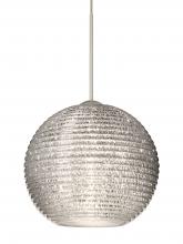 Besa Lighting RXP-4615GL-SN-L - Besa Pendant Kristall 6 Satin Nickel Glitter 1x35W Halogen, 15Ft. Cord