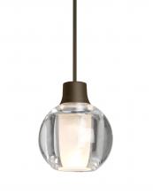 Besa Lighting RXP-BOCA3CL-LED-BR-L - Besa, Boca 3 Cord Pendant, Clear, Bronze Finish, 1x3W LED, 15Ft. Cord