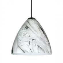 Besa Lighting X-1779MG-LED-BK - Besa Pendant For Multport Canopy Mia, Black Finish, Marble Grigio 1x5W LED