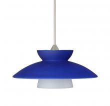 Besa Lighting X-271823-LED-SN-L - Besa Pendant For Multiport Canopy Trilo 7 Satin Nickel Blue Matte 1x5W LED, 15Ft. Cor