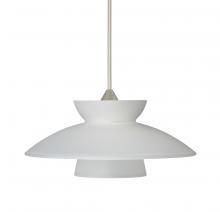 Besa Lighting X-271825-LED-SN-L - Besa Pendant For Multiport Canopy Trilo 7 Satin Nickel Frost 1x5W LED, 15Ft. Cord