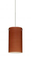 Besa Lighting X-4404CH-LED-SN-L - Besa Stilo 7 Pendant for Multiport Canopy Cherry Satin Nickel 1x5W LED, 15Ft. Cord