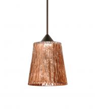 Besa Lighting X-5125CF-LED-BR-L - Besa Pendant For Multiport Canopy Nico 4 Bronze Stone Copper Foil 1x5W LED, 15Ft. Cor