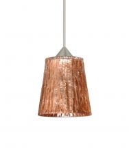 Besa Lighting X-5125CF-LED-SN-L - Besa Pendant For Multiport Canopy Nico 4 Satin Nickel Stone Copper Foil 1x5W LED, 15F