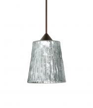 Besa Lighting X-5125SF-LED-BR-L - Besa Pendant For Multiport Canopy Nico 4 Bronze Stone Silver Foil 1x5W LED, 15Ft. Cor