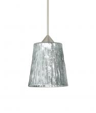 Besa Lighting X-5125SF-LED-SN-L - Besa Pendant For Multiport Canopy Nico 4 Satin Nickel Stone Silver Foil 1x5W LED, 15F