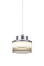 Besa Lighting X-PIVOTSM-LED-SN - Besa, Pivot Cord Pendant For Multiport Canopy, Opal Glossy/Smoke, Satin Nickel Finish