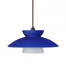 Besa Lighting XP-271823-LED-BR-L - Besa Pendant Trilo 7 Bronze Blue Matte 1x5W LED, 15Ft. Cord