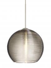 Besa Lighting XP-461502-LED-SN-L - Besa Pendant Kristall 6 Satin Nickel Smoke 1x5W LED, 15Ft. Cord