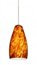 Besa Lighting XP-719818-LED-SN-L - Besa Pendant Karli Satin Nickel Amber Cloud 1x5W LED, 15Ft. Cord