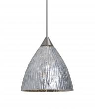 Besa Lighting XP-EVESS-SN-L - Besa, Eve Cord Pendant, Stone Silver Foil, Satin Nickel Finish, 1x50W Halogen, 15Ft.