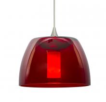 Besa Lighting XP-SPURRD-SN-L - Besa Spur Cord Pendant, Red, Satin Nickel Finish, 1x35W Halogen, 15Ft. Cord