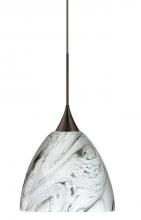 Besa Lighting 1XT-7570MG-LED-BR - BESA PENDANT SASHA BRONZE MARBLE GRIGIO 1X6W LED