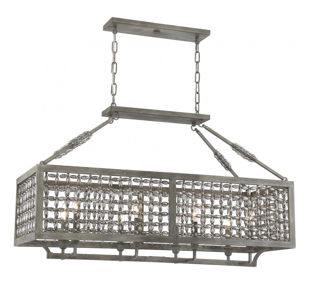 Tyanna 8-Light Linear Chandelier in Aspen