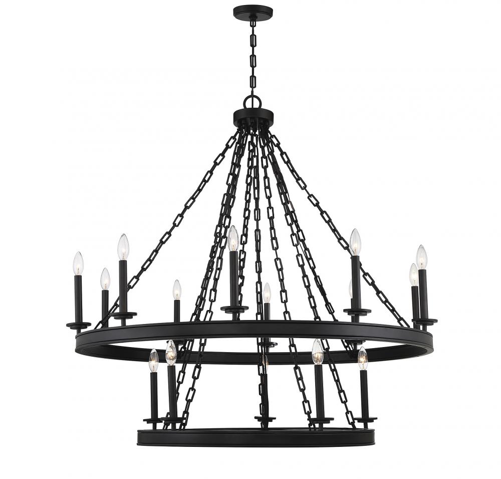 Seville 15-Light Chandelier in Matte Black